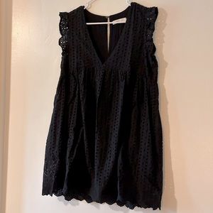 *💛 2 for $30* Black eyelet flutter sleeve dress/romper